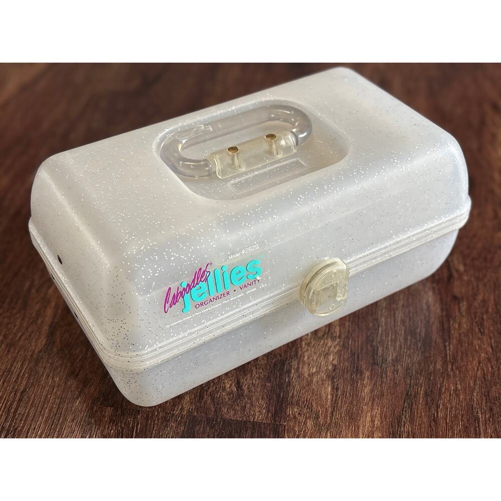 Vintage Caboodle Pastel Translucent Makeup Organizer Tackle Box